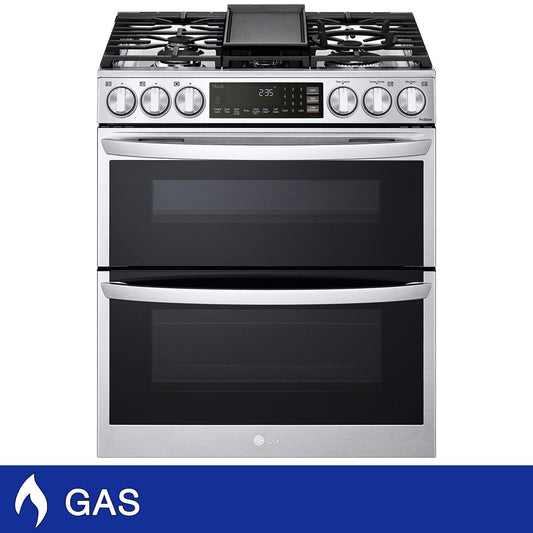 LG 30-inch Smart Gas Double Oven Range with Air Fry