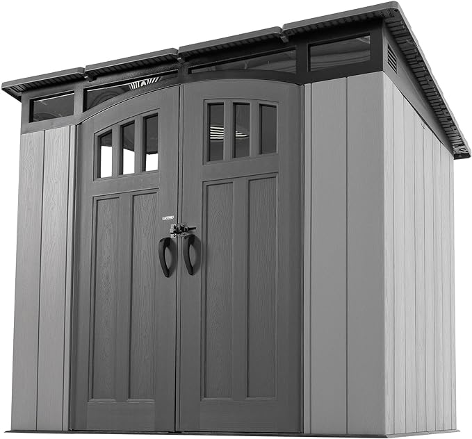 Lifetime Outdoor Storage Shed Polyethylene and Steel Gray 2.44m