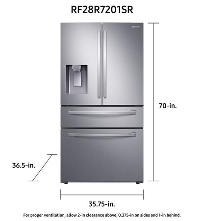 Samsung French Door Refrigerator 90.8cm 792.9L RF28R7201SR