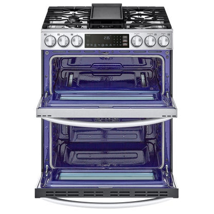 LG 30-inch Smart Gas Double Oven Range with Air Fry