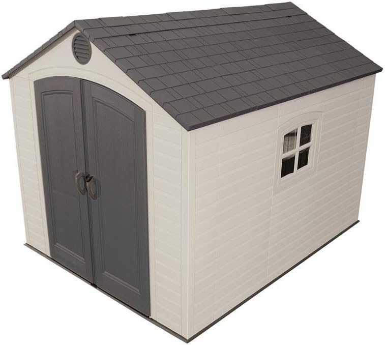 Lifetime Outdoor Storage Shed Polyethylene and Steel Putty/Brown 2.44m