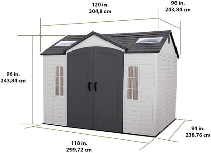 Lifetime Outdoor Storage Shed Polyethylene and Steel Tan 3.05m