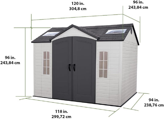 Lifetime Outdoor Storage Shed Polyethylene and Steel Tan 3.05m