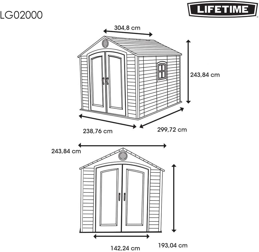 Lifetime Outdoor Storage Shed Polyethylene and Steel Putty/Brown 2.44m