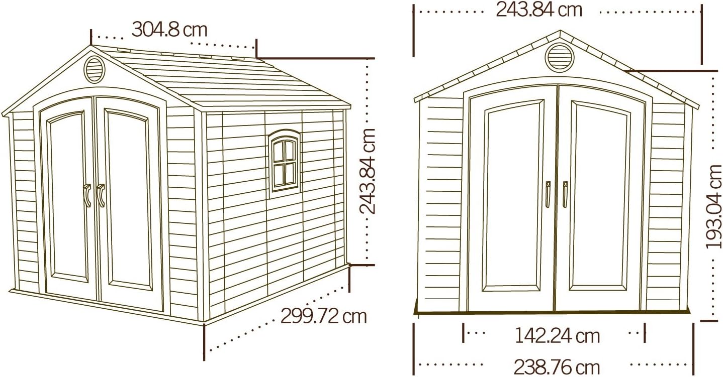 Lifetime Outdoor Storage Shed Polyethylene and Steel Putty/Brown 2.44m