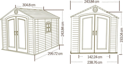 Lifetime Outdoor Storage Shed Polyethylene and Steel Putty/Brown 2.44m