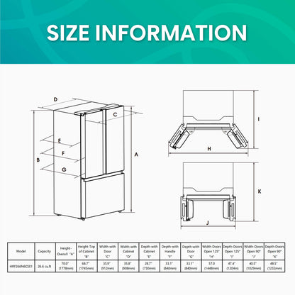 Hisense French Door Refrigerator 91.4cm 753.2L HRF266N6CSE1