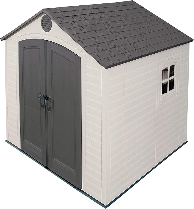 Lifetime Outdoor Storage Shed Polyethylene and Steel Putty/Brown 2.44m