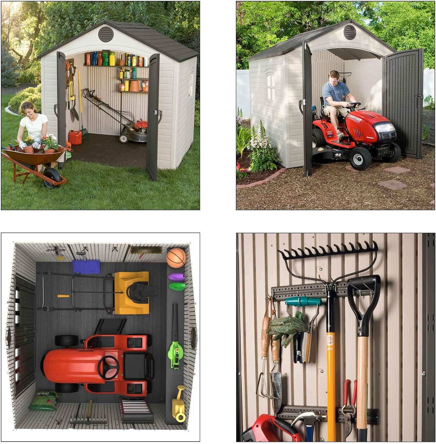Lifetime Outdoor Storage Shed Polyethylene and Steel Putty/Brown 2.44m