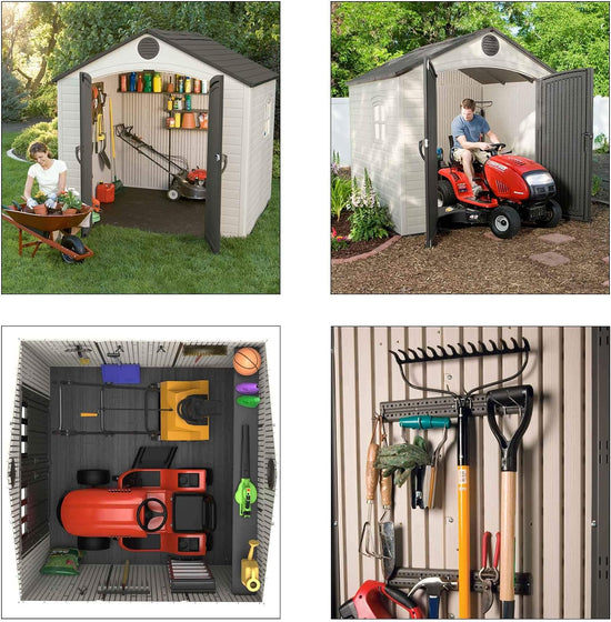 Lifetime Outdoor Storage Shed Polyethylene and Steel Putty/Brown 2.44m