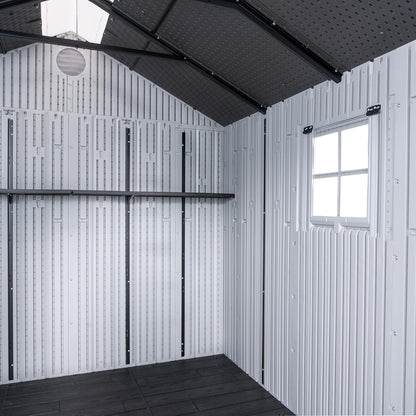 Lifetime Outdoor Storage Shed Polyethylene and Steel Gray 2.44m
