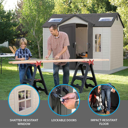 Lifetime Outdoor Storage Shed Polyethylene and Steel Tan 3.05m