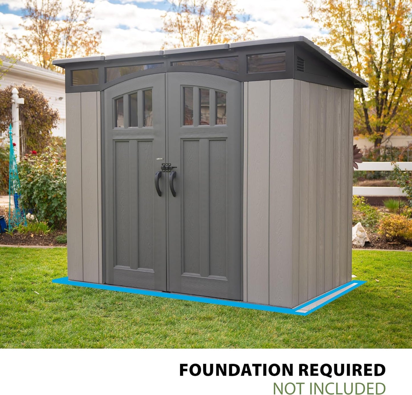Lifetime Outdoor Storage Shed Polyethylene and Steel Gray 2.44m