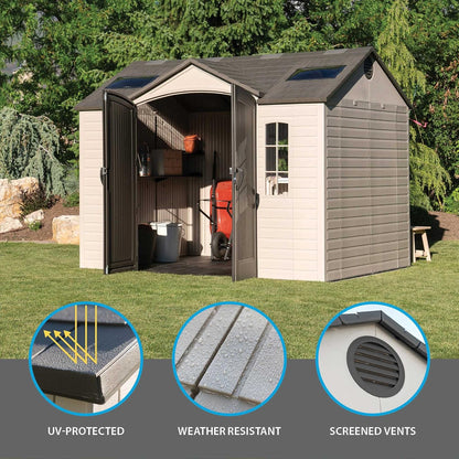 Lifetime Outdoor Storage Shed Polyethylene and Steel Tan 3.05m
