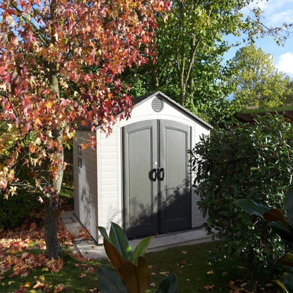 Lifetime Outdoor Storage Shed Polyethylene and Steel Putty/Brown 2.44m