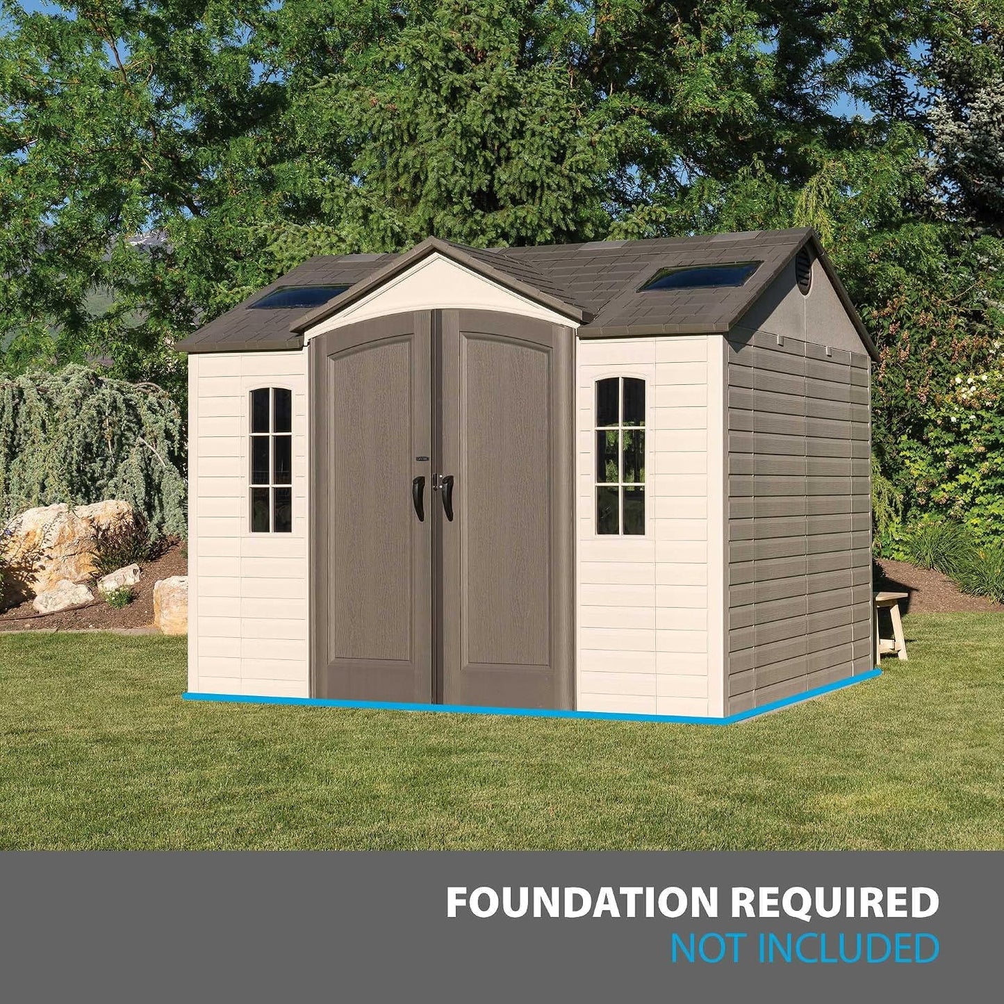 Lifetime Outdoor Storage Shed Polyethylene and Steel Tan 3.05m