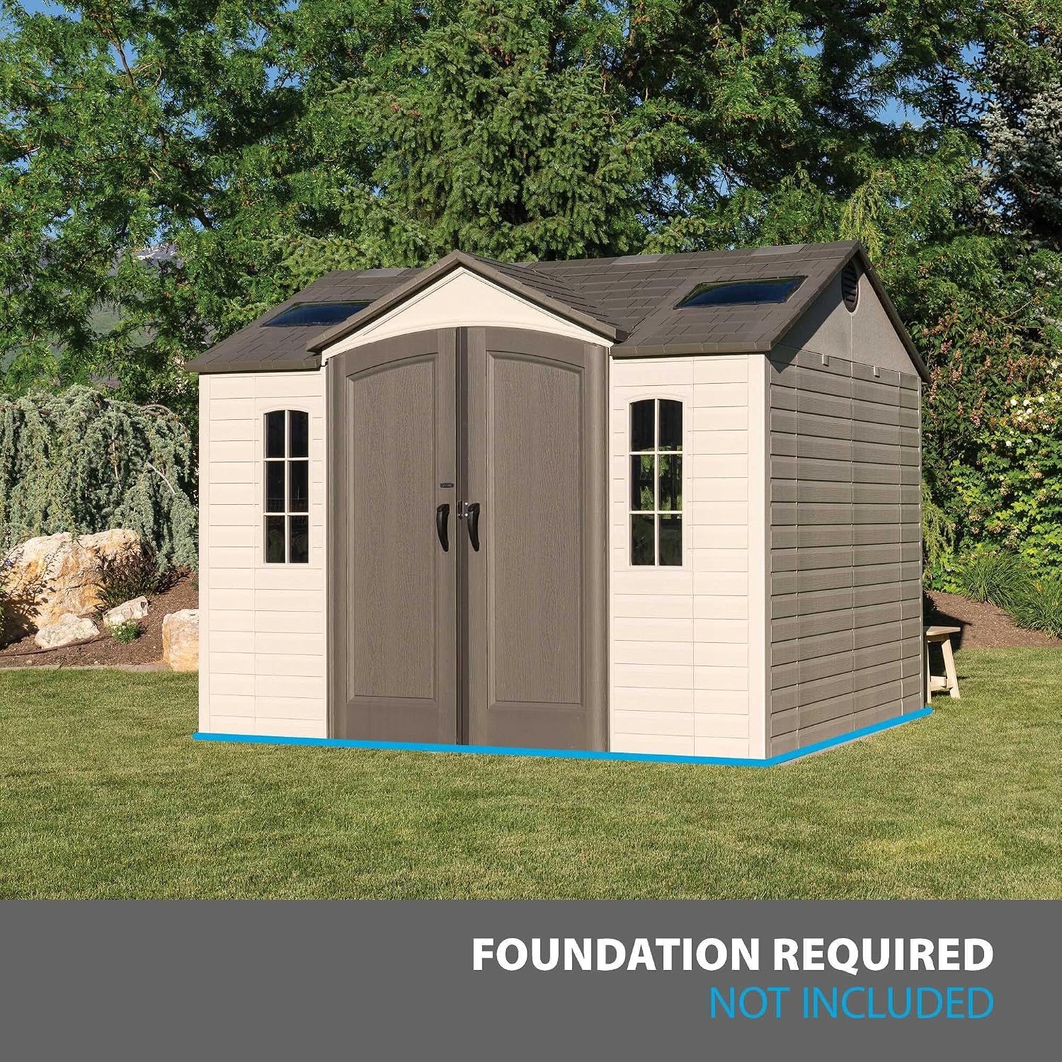 Lifetime Outdoor Storage Shed Polyethylene and Steel Tan 3.05m