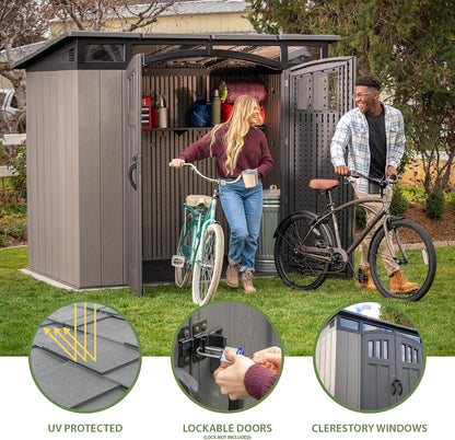 Lifetime Outdoor Storage Shed Polyethylene and Steel Gray 2.44m