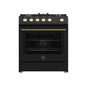 FORNO Espresso Leonardo Gas Range 76.2cm 141.6L Black FFSGS1116-30BLK