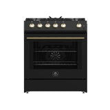 FORNO Espresso Leonardo Gas Range 76.2cm 141.6L Black FFSGS1116-30BLK