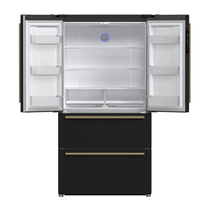 FORNO Moena French Door Refrigerator 91.4cm 543.7L Black FFRBI1820-36BLK