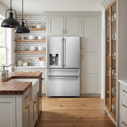 THOR Kitchen French Door Refrigerator 91cm 623L Stainless Steel TRF3601FD